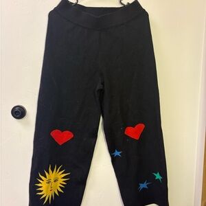 Dressed in LALA Black Wide Leg knit Pants